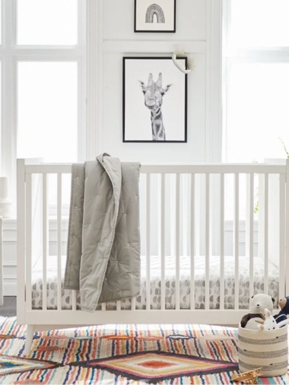 TWO Pottery Barn Kids West Elm PINK Half Moon Organic Crib Fitted Sheets